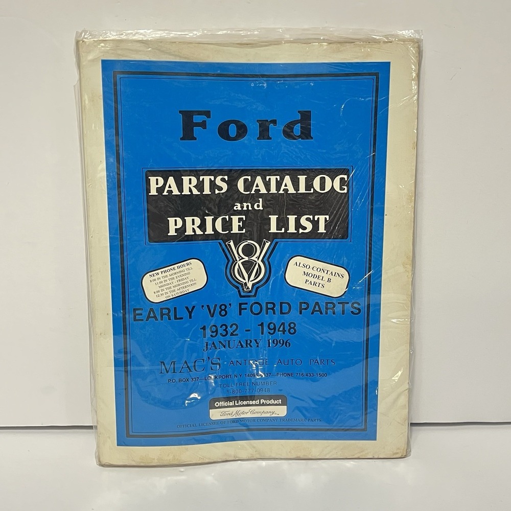 Ford Parts Catalog and Price List Early V8 1932-1948 Mac's Antique Auto Jan 1996